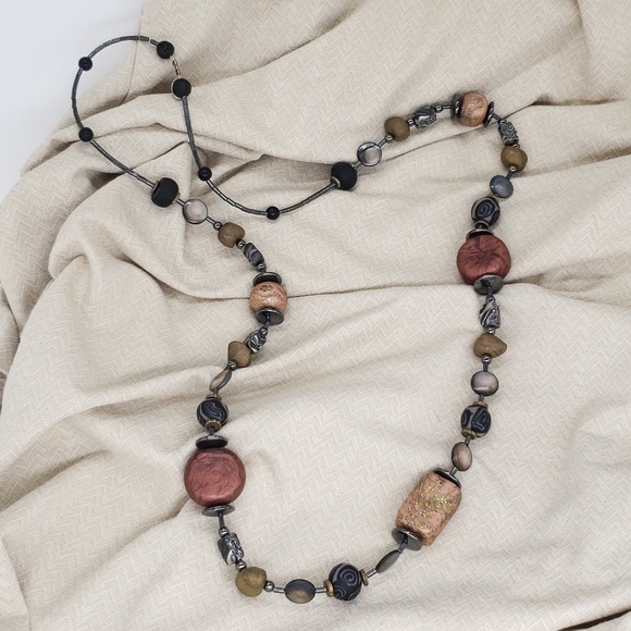 Handmade Polymer Bead Necklace - Picture 2 of 11